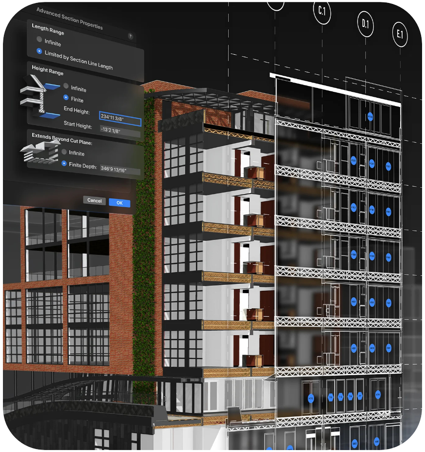 A building 3d modelled and rendered in Vectorworks Architect