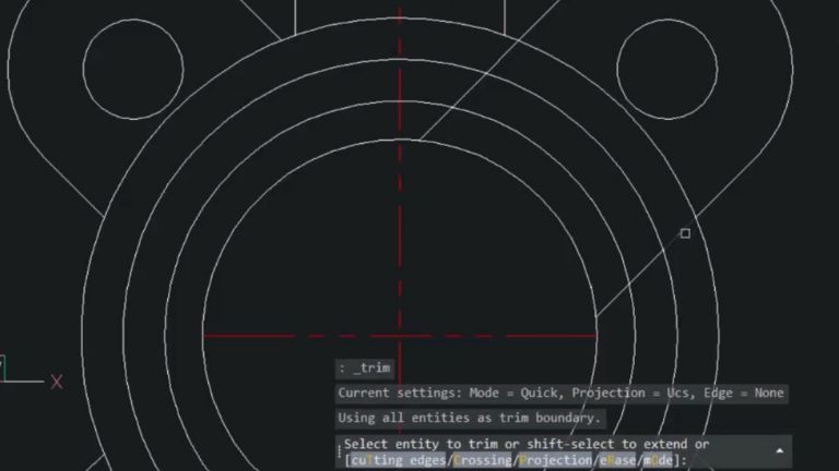 Example of new TRIM tools in BricsCAD Lite Perpetual